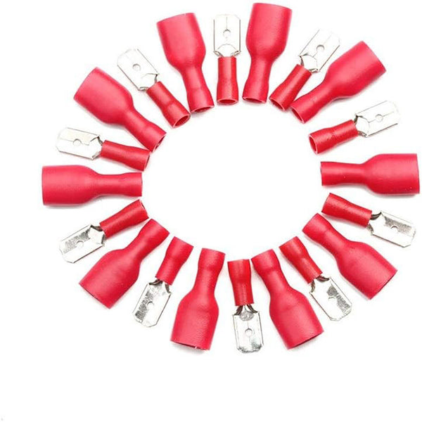 100PCS Insulated Spade Crimp Terminal Kit Cable Electrical Wire Splice Connector