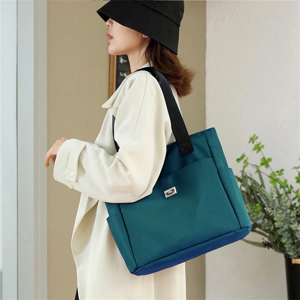 Large Capacity Handbag Nylon Lightweight Waterproof Tote Bags Shoulder Bag Women