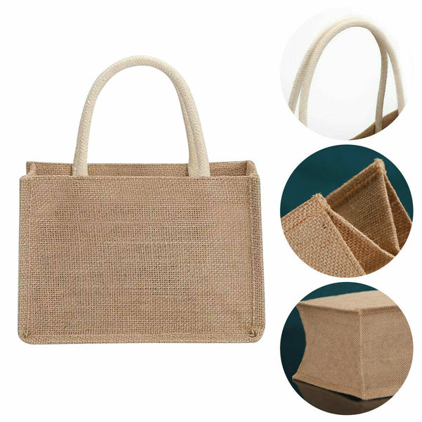 Burlap Tote Bags Blank Jute Beach Shopping Handbag Gift Bags with Handle AU SELL