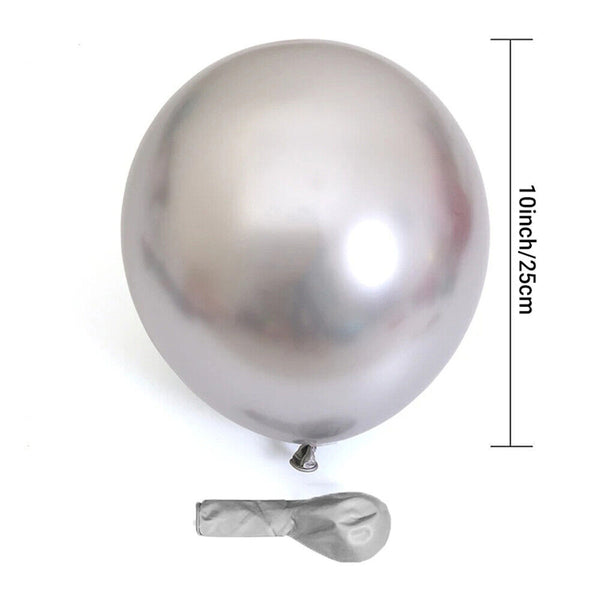 20x Latex Balloons 10inch/25cm Silver Pearl Retro Balloon Party Wedding Birthday