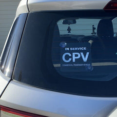 CPV Sign – Commercial Passenger Vehicle Suction Window Sign