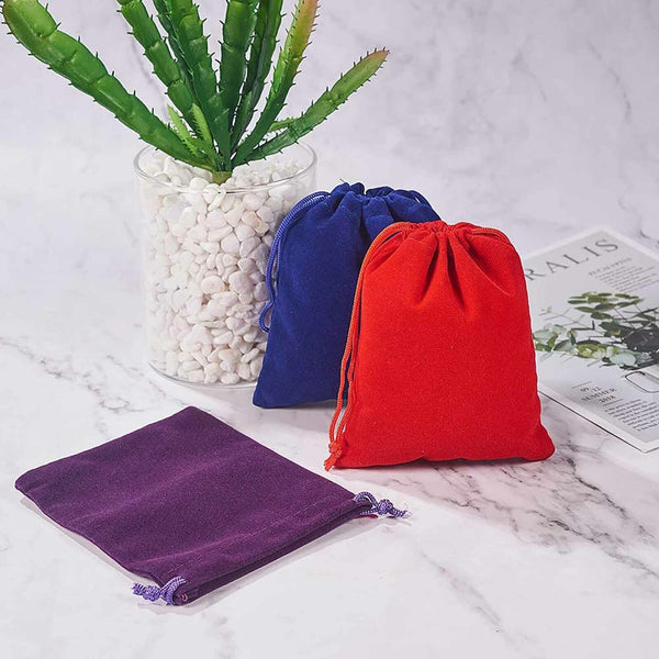 UP 100X Velvet Pouch Drawstring Bags Wedding Favour Gift Party Jewellery Packing