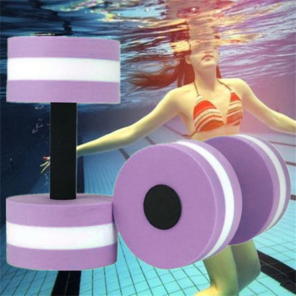 2x Purple Water Dumbbells Aquatic Exercise Dumb bells Water Aerobics Workouts Barbells - Lets Party