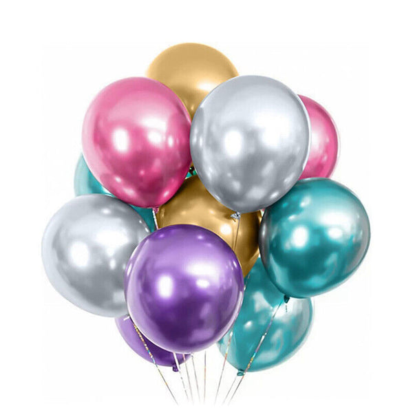 20pcs 12inch/30cm Metallic Birthday Balloons Chrome Metal Balloons Party Wedding