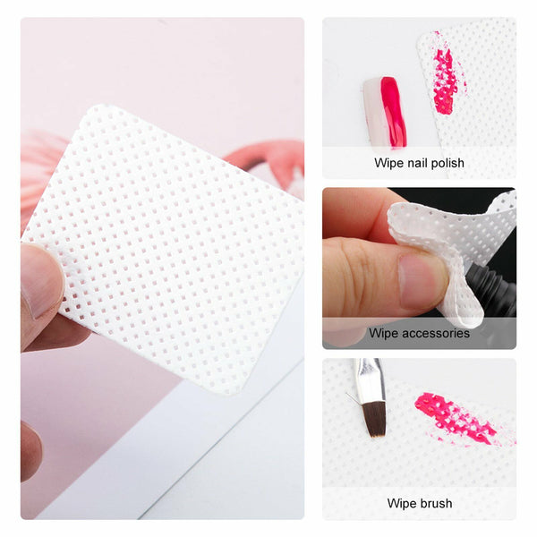 200Pcs Lint-Free Nail Wipes Meltblown Pads Soft  Nail Polish Wipes Remover Tools