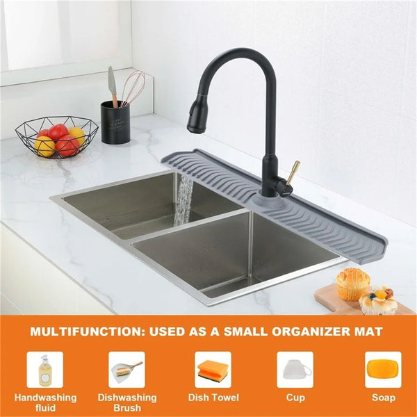 Tray Slip Mat Kitchen Faucet Sink Splash Guard Silicone Drain Pad Water Catcher