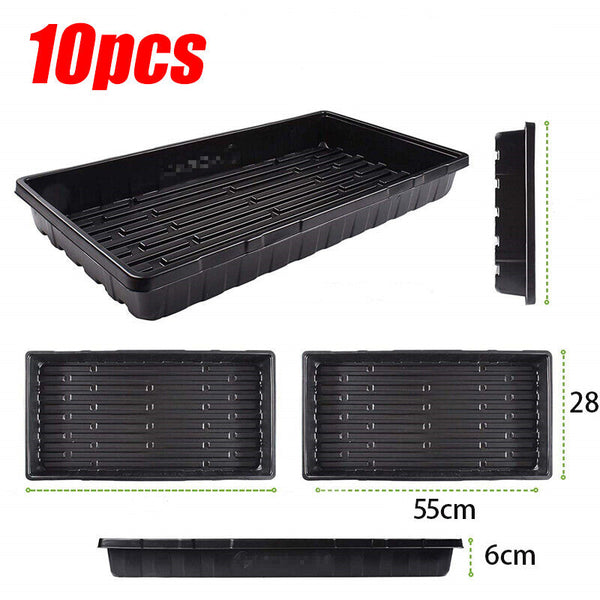 10 Pcs Garden Black Plastic Rectangle Plant Seedling Propagation Seeding Tray AU