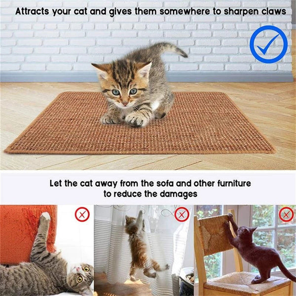 UP 10XSisal Cat Scratcher Board Scratching Mat for Climbing Tree Pad Cooling Mat