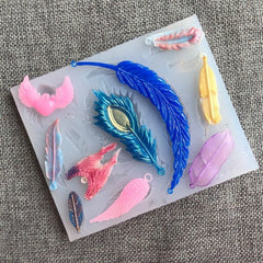 Resin Casting Mould Feather Molds for Jewelry Pendant Silicone DIY Making Wing