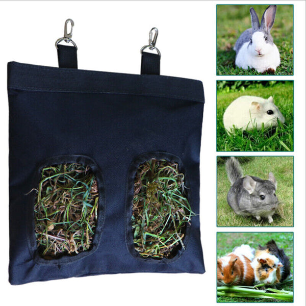 2Styles Rabbit Hay Bag Guinea Pig Pet Hanging Pouch Feeder Holder Eating Feeding
