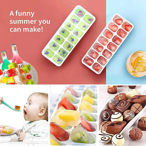 4PCS 14 Blocks Silicone Square Ball Tray Ice Cube Maker Chocolate Mould Whiskey