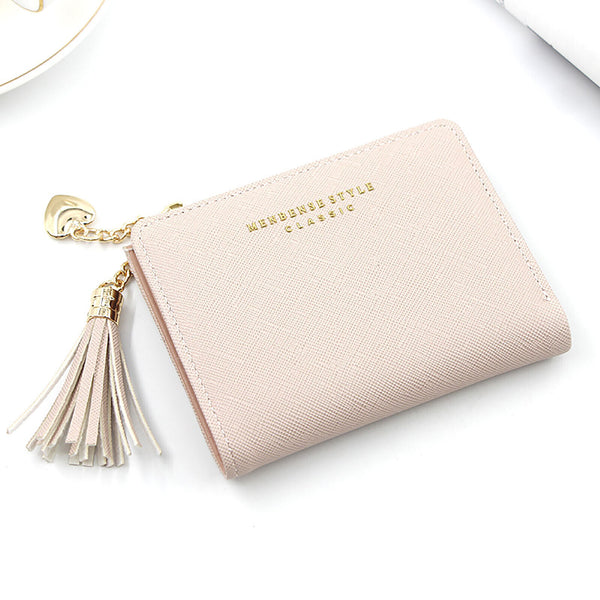 1/4X Women Wallet Short Small Coin Purse Ladies Folding Card Card Holder Leather