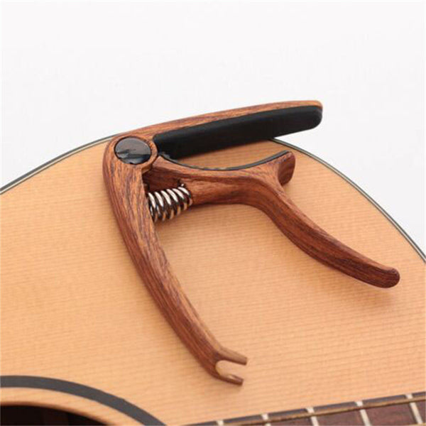 Alloy Quick Change Grain Clamp Key Capo Wood For Acoustic Electric Guitar Bass A