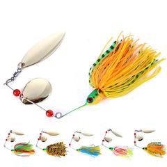 Fishing Lures 5pk - 16.3g Spinnerbaits with Rubber Skirt & Spoon Blade