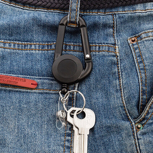 2PCS Retractable Badge Holder Security ID Pull Key Tag Clip Doctor Card Holders