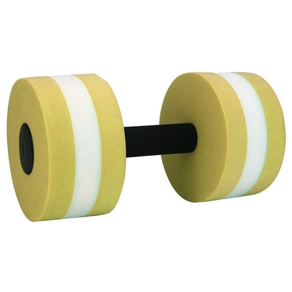 1x  Yellow Water Dumbbells Aquatic Exercise Dumb bells Water Aerobics Workouts Barbells - Lets Party