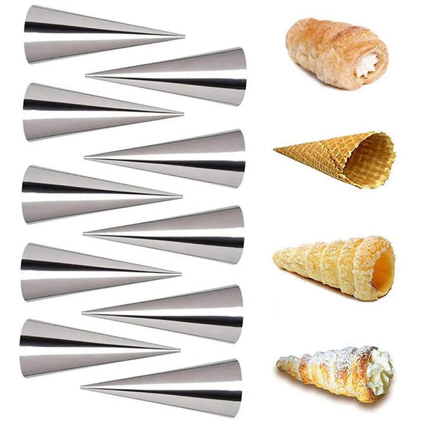 27PCS Croissant Stainless Steel Bread Baking Tube Cream Horn Mould Pastry Mold