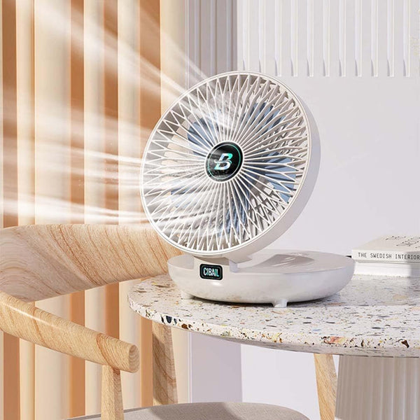 3 Speed Household Wall Hanging Fan Dual Use Rechargeable Kitchen Fan Foldable