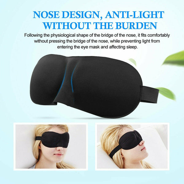 UP 4x 3D Sleeping Eye Mask Blindfold Sleep Travel Shade Relax Cover Light Blind