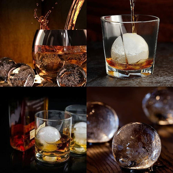 Black Silicone Ice Cube Trays Combo Round Ice Ball Spheres Ice Cube Tray Mold Mould - Lets Party