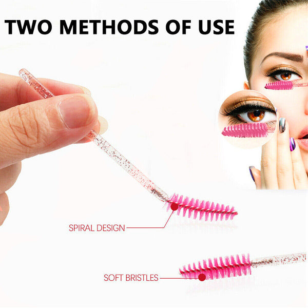 Fuchsia New Disposable Eyelash Brush Applicator Extension Mascara Wands - Lets Party