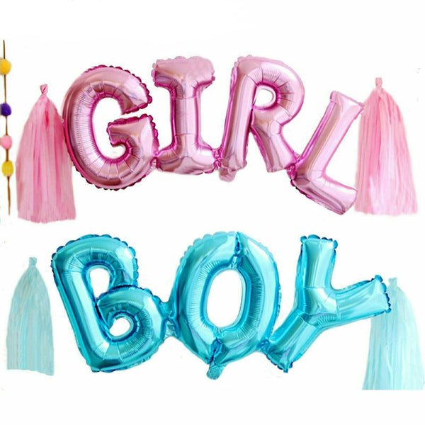 BABY BOY BABY GIRL Foil Balloons Baby Shower Birthday Party Decoration - Lets Party
