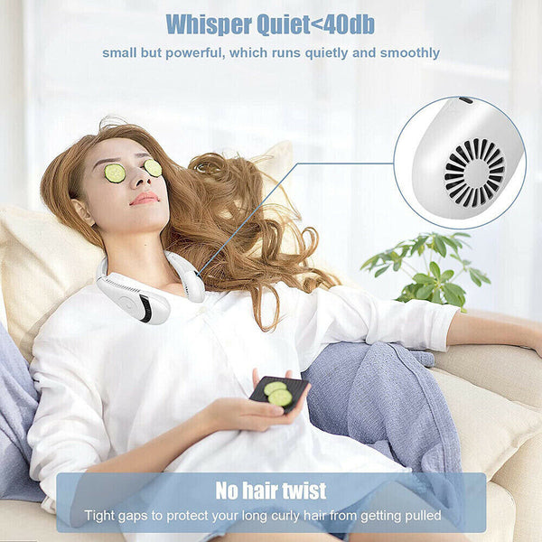 Mini Neck Fan Bladeless Hanging Air Cooler USB Rechargeable Portable Personal - Lets Party