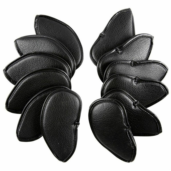 12PCS PU Leather Head Covers Golf Iron Club Putter Headcover 3-SW Set OZ - Lets Party