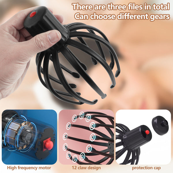 Electric Octopus Claw Scalp Massager Head Scratcher Relief Hands Therapeutic - Lets Party