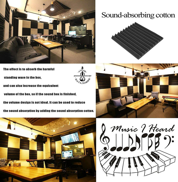 12PCS Studio Acoustic Foam Sound Absorption Proofing Tiles Panel Wedge - Lets Party