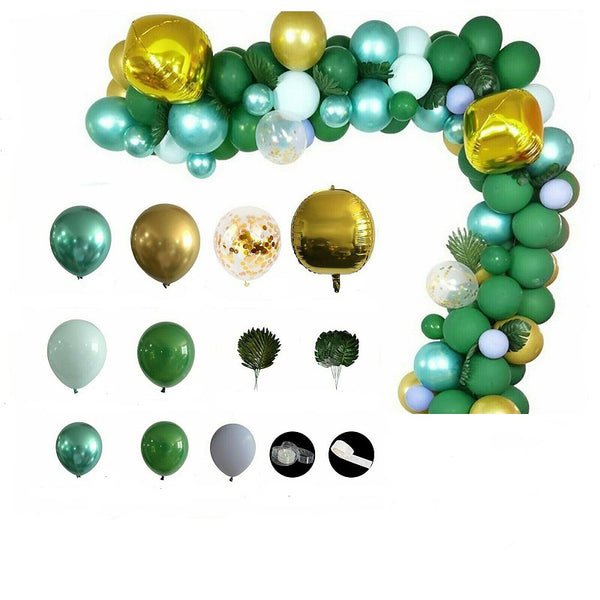 167PCS Jungle Safari Green Balloon Arch Garland Kit Baby Birthday Party Decor - Lets Party