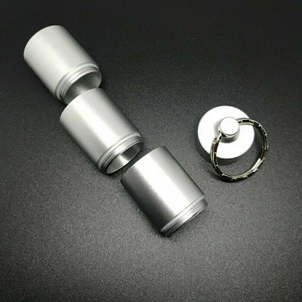 Mini Keychain Aluminum Pill Container Waterproof Medicine Holder Case Keyring - Lets Party