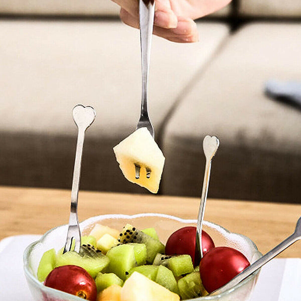 10PCS Appetizer Dessert Forks Stainless Steel Mini Salad Fruit Cake Cocktail - Lets Party