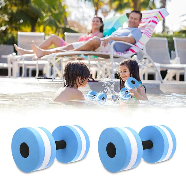 1x  Grey Water Dumbbells Aquatic Exercise Dumb bells Water Aerobics Workouts Barbells - Lets Party