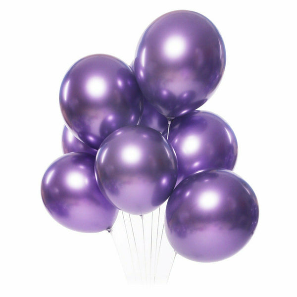 5pcs Giant 40cm Chrome Metallic Latex Balloons Birthday Wedding Party Balloons - Lets Party