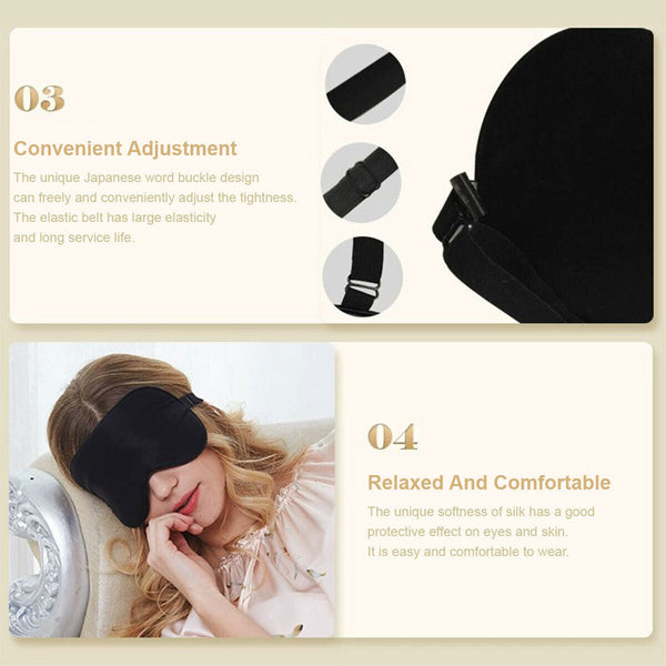 Rose 100% Pure Silk Sleeping Eye Mask Sleep Soft Blindfold Lights Out Travel Relax - Lets Party