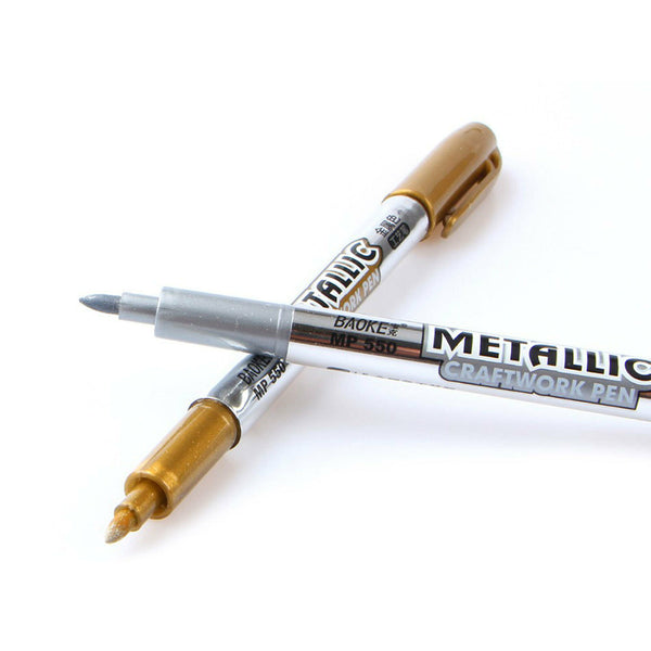 Gold Silver Metallic Liquid Marker Pen Pens Waterproof Album Photo Wedding Card - Lets Party