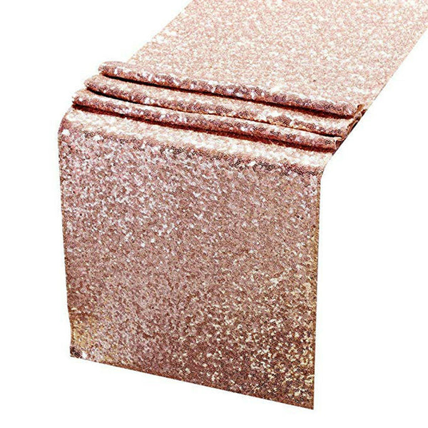 30 x 180cm Rose Gold Sequin Table Runner Wedding Event Party Bling Decorat Sashes - Lets Party