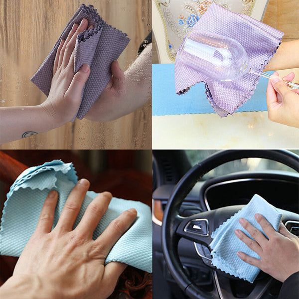 5/10X Fish Scale+Microfiber+Glass Cleaning Cloth Set Polish Towel  Wipes Bulk AU