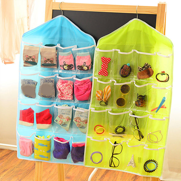 16/24 Pocket Shoe Holder Bag Organiser Over Door Hanging Shelf Rack Storage Hook
