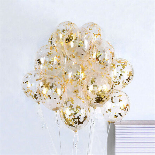 Up50x Gold Confetti Balloon Latex Standard Retro Balloons Wedding Birthday Party