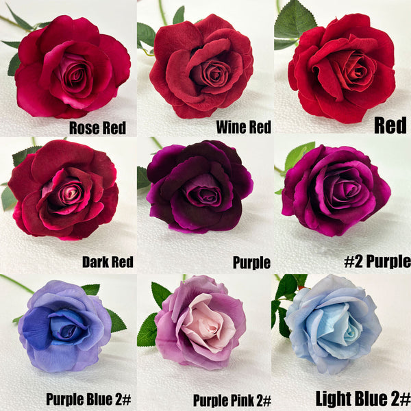 5pcs 51cm Long Stem Artificial Rose Flowers Velvet Bunch Wedding Home Bouquet AU