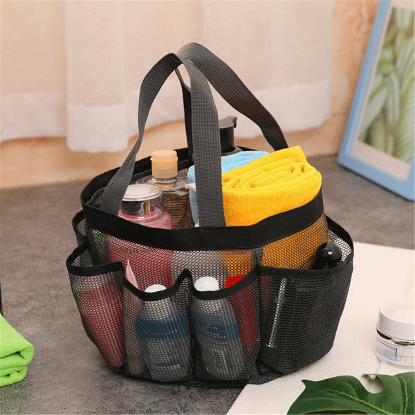 Mesh Shower Bag Caddy 8 Pocket Bathroom Tote Toiletry Bath Organizer Portable AU