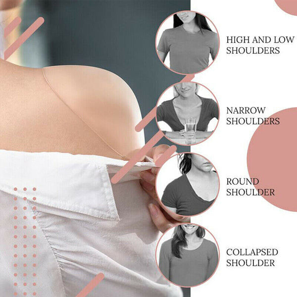 2Pcs Soft Anti-Slip Invisible Shoulder Pads Naturally Increased Silicone /Sponge
