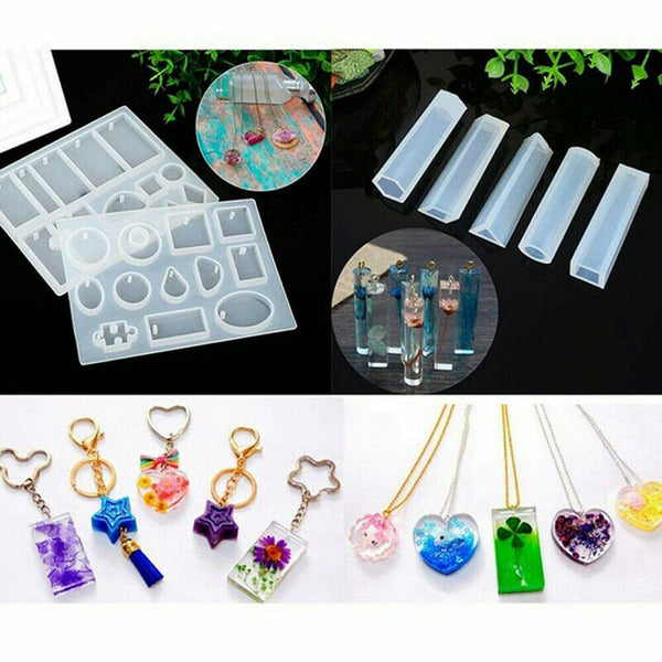 115/128PCS Resin Casting Molds Silicone Mold DIY Jewelry Pendant Making Craft AU
