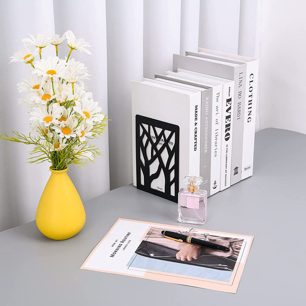 2PCS Heavy Duty Metal Bookends Decorative Book Ends Holder Stationery Bookends