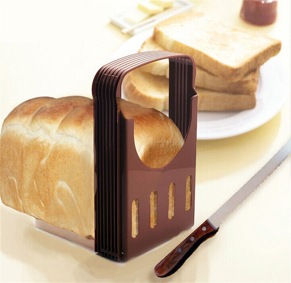 1/2x Kitchen Maker Sandwich Slicing Toast Bread Tools Slicer Guide Cutter Mold