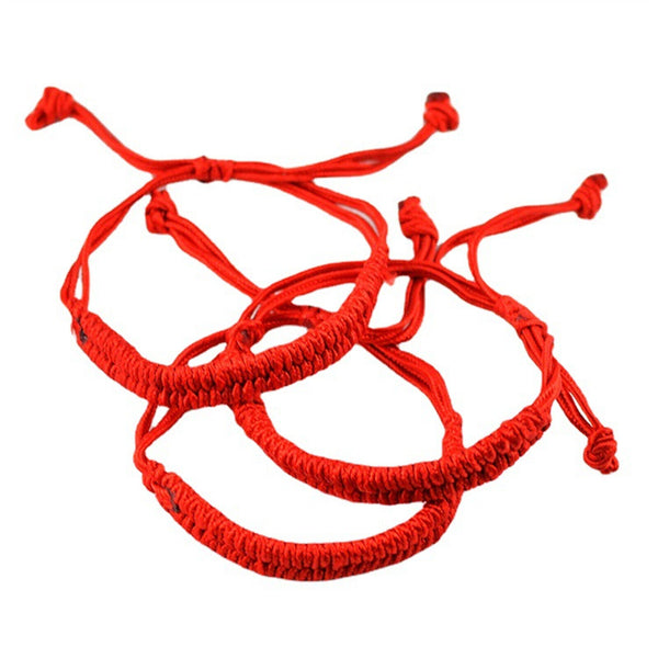 10 Handmade Lucky Red String Tibetan Woven Braided Protection Bracelet Adjustabl - Lets Party