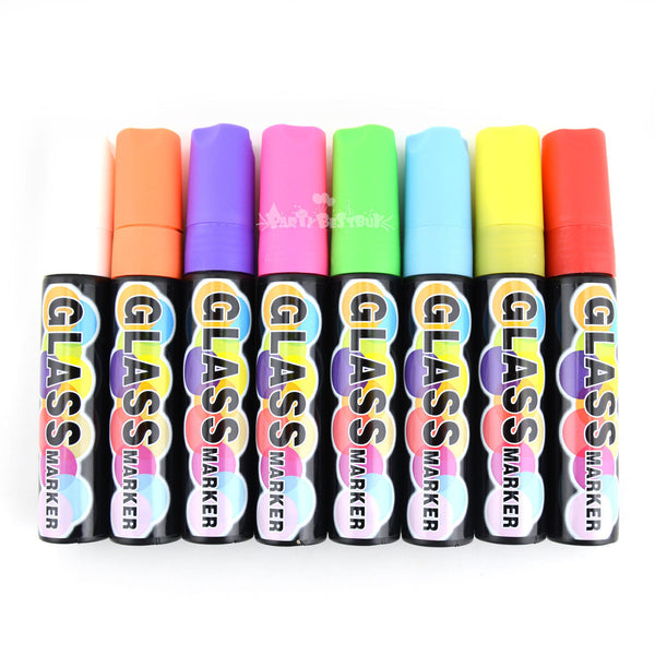8Colours 15mm Liquid Chalk Marker Pens LED Writing Board Glass Art Pen Window AU