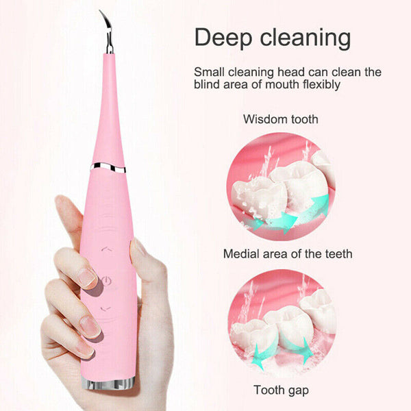 Tooth Stains Tool Dental Scaler Tartar Calculus Plaque Remover Electric Sonic AU